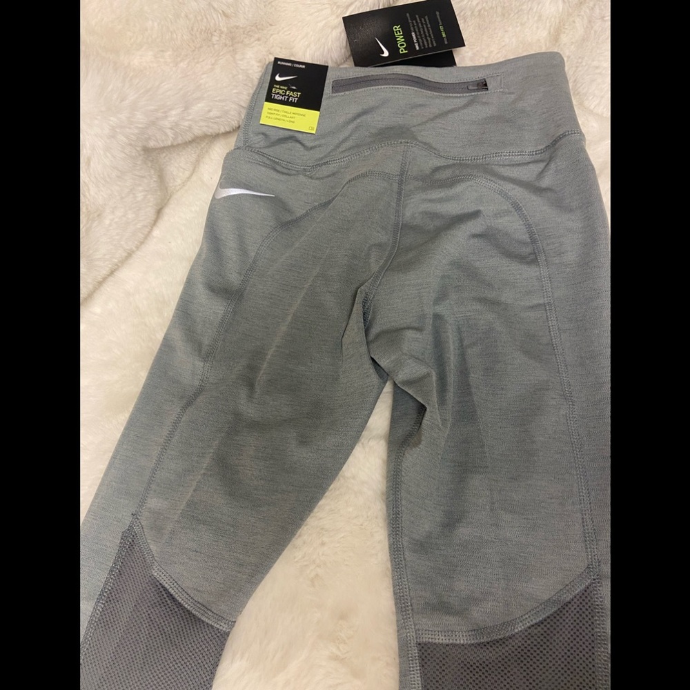 NWT!Nike Epic fast Mid-Rise Running Leggings grey XS - Picture 2 of 14